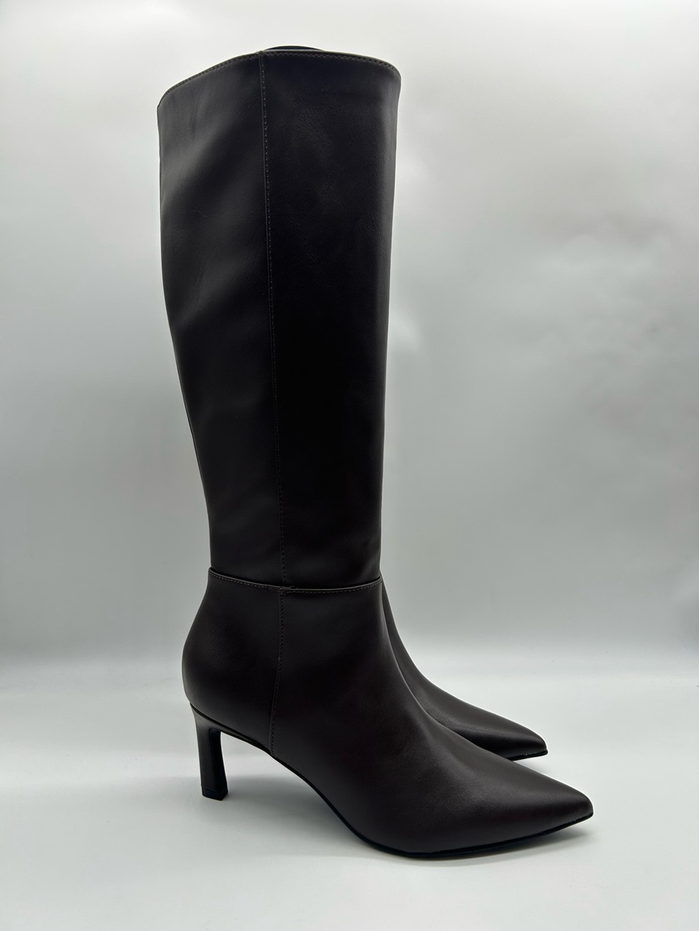 UNISA Lilane-J Tall Brown Boots Size 8 Medium Knee High Pointed Toe Dress Boots - Picture 4 of 13